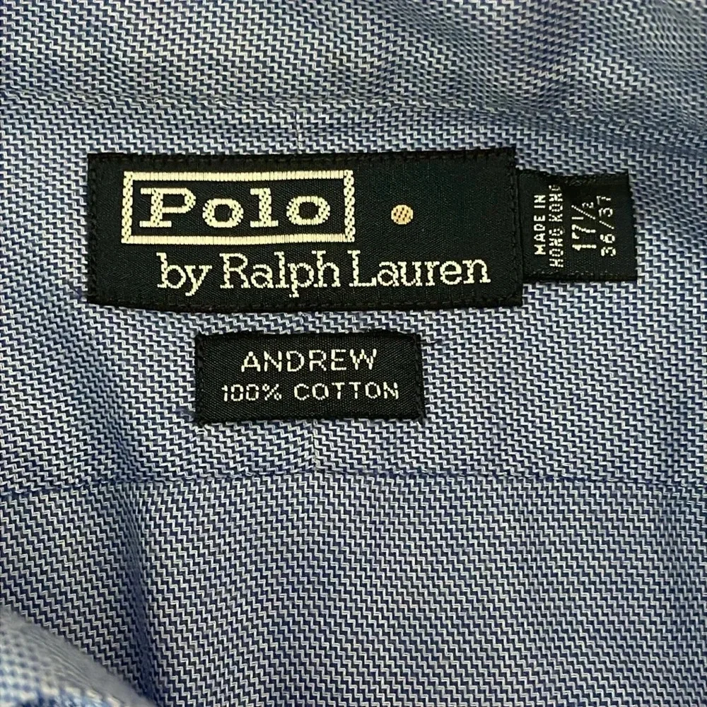 Polo By Ralph Lauren Long Sleeve Button Down Andrew 100% Cotton 17 1/2 36/37 - Picture 3 of 5